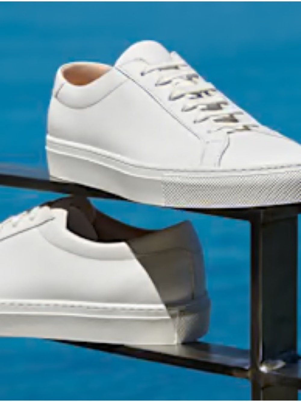 Suitsupply FW1480 Men's 10 US White Leather Low Top Casual Sneakers Shoes